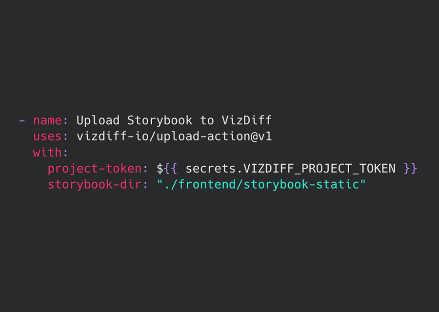 GitHub Action YAML for VizDiff upload